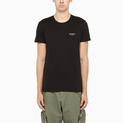 Balmain Black T-shirt With Contrasting Logo Lettering