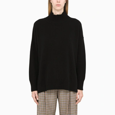 Roberto Collina Black Wool And Cashmere Turtle Neck Jumper