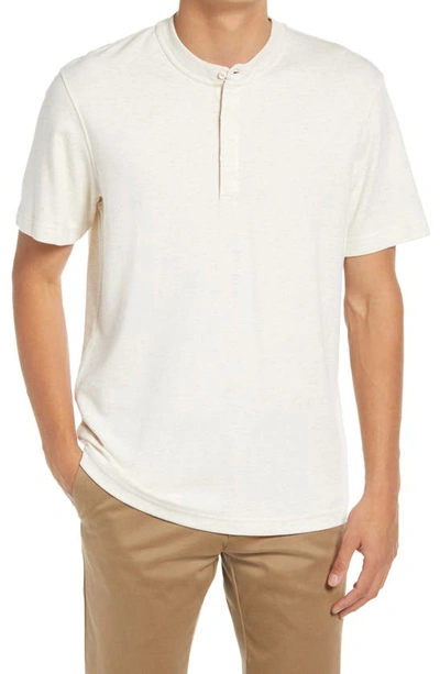 Theory Edson Regular Fit Henley Tee In Oat