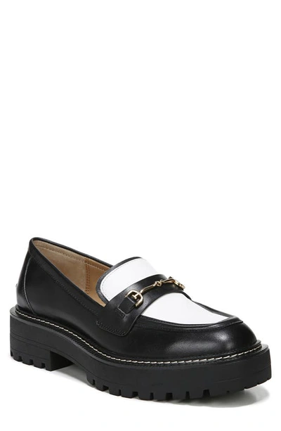 Sam Edelman Laurs Platform Loafer In Black & Bright White