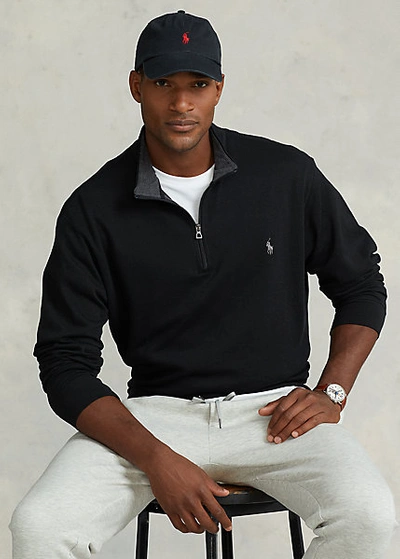 Polo Ralph Lauren Luxury Jersey Quarter-zip Pullover In Andover Heather/grey