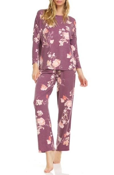 Flora Nikrooz Kathy Knit Pajama Set In Plum