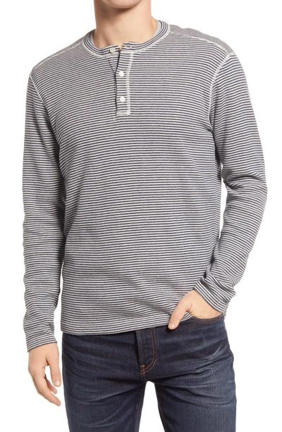 Bonobos Stripe Thermal Knit Cotton Henley In Blue Stripe