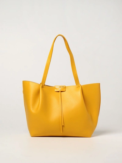 Patrizia Pepe Bag In Grained Leather In Yellow