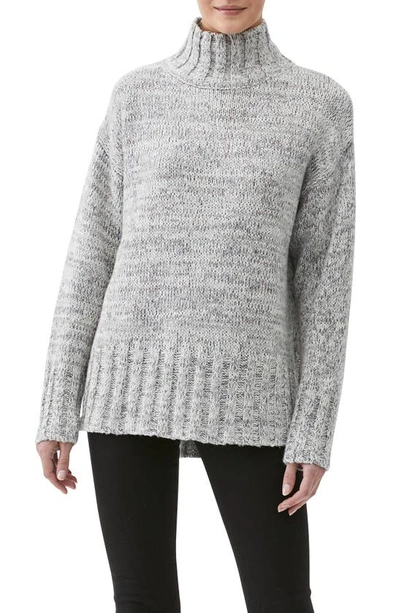 Michael Stars Tess Turtleneck Pullover Sweater In Chalk Combo