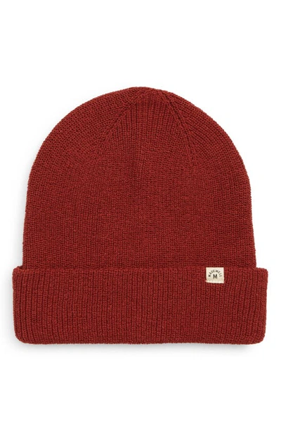 Madewell Recycled Cotton Beanie In Rusted Burgundy