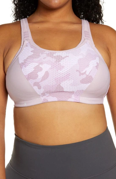 Glamorise Custom Control Sports Bra In Pink Camo Print