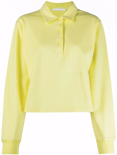Helmut Lang Polo Shirt With Embroidered Logo In Yellow