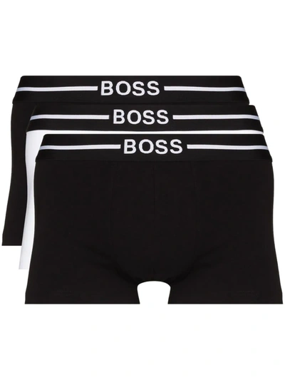 Hugo Boss Pack Of 3 Logo Waistband Briefs In White