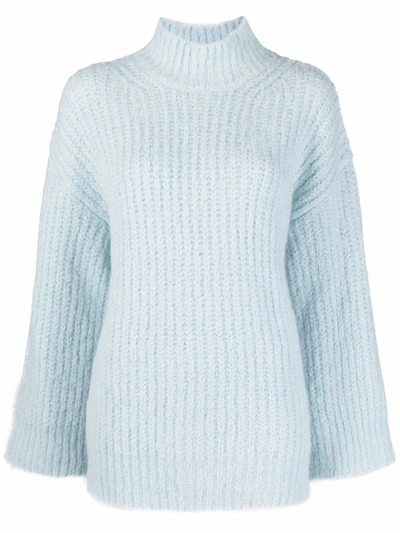 Apc Wide-sleeve Knitted Jumper In Blue