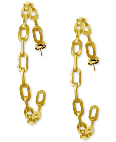 Adornia 14k Gold Plated Chain Link Hoop Earrings
