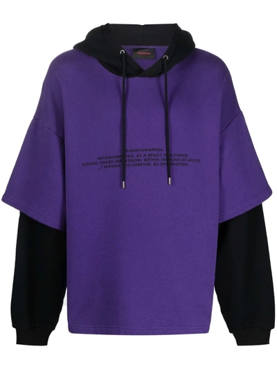 A Better Mistake Graphic-print Double-sleeve Hoodie In Violett