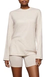 Skims Boyfriend Stretch-modal And Cotton-blend Jersey T-shirt In Off-white