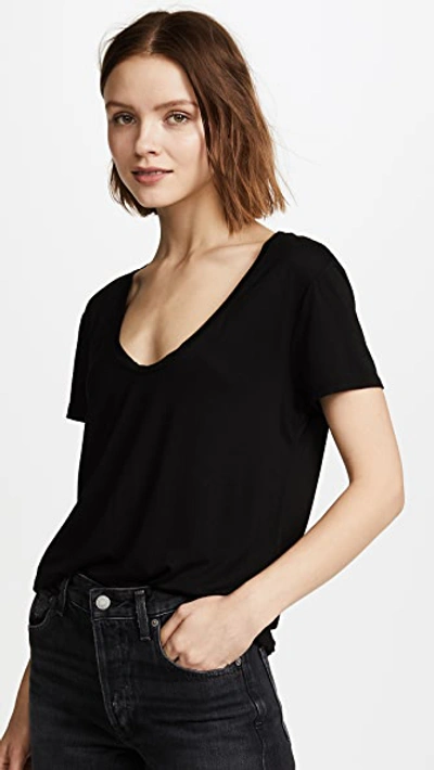 Splendid Rayon Jersey Tee In Black