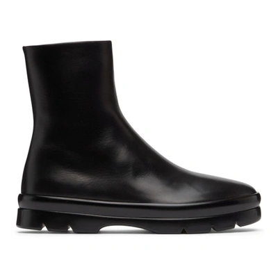 The Row Billie Zipped Leather Ankle Boots In Black