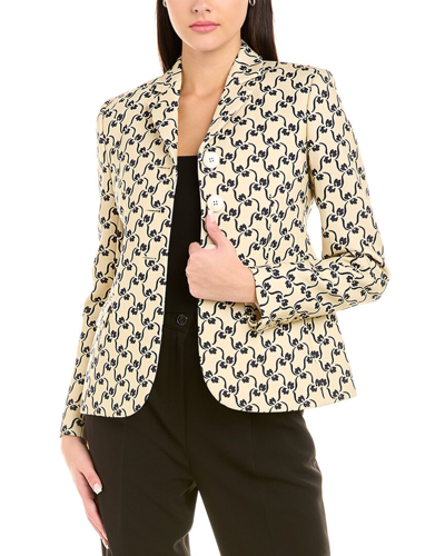 Tory Burch Twill Crepe Wool-blend Jacket In Beige