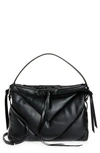 Hugo Boss Faux Leather Tote Bag With Chevron Quilting In Black