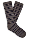 Ugg Fincher Ultra Cozy Crew Socks In Dark Sapphire/seal Stripe