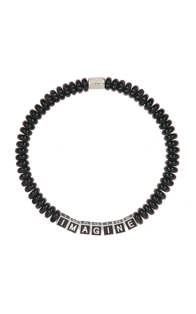 Lauren Rubinski Magic Sterling Silver, Enamel And Bead Necklace In Black