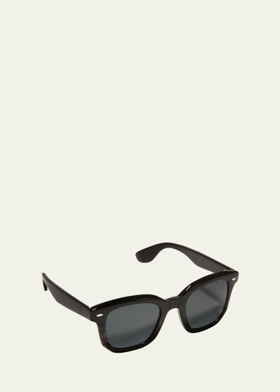 Brunello Cucinelli Nino Acetate Sunglasses With Polarised Lenses In Black