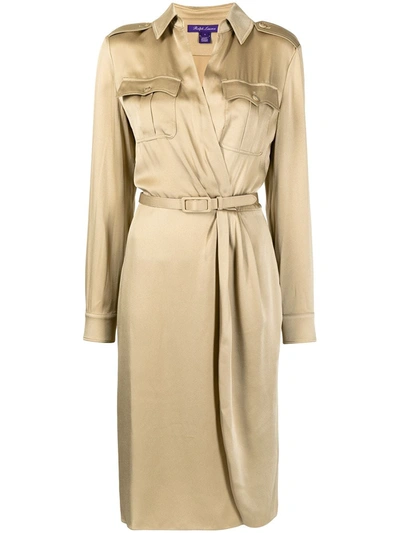 Ralph Lauren Ellington Wrap Front Shirtdress In Safari Tan Modesens