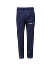 Palm Angels Nylon Trousers With Contrasting Side Bands In Blue