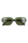 Burberry 51mm Rectangular Sunglasses In Green/ Dark Green