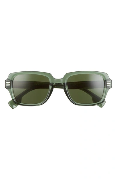 Burberry 51mm Rectangular Sunglasses In Green/ Dark Green