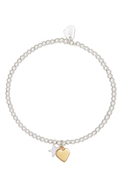 Estella Bartlett Sienna Heart & Moon Charm Bracelet In Gold And Silver
