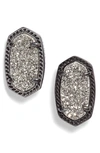Kendra Scott Ellie Stud Earrings In Gunmetal Platinum Drusy