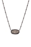 Kendra Scott Satellite Elisa Pendant Necklace In Gunmetal Platinum Drusy