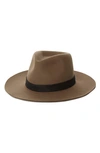Janessa Leone Luca Core Packable Wool Fedora Hat In Wheat