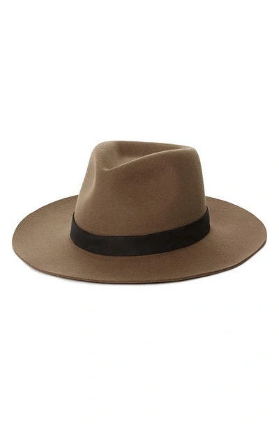 Janessa Leone Luca Core Packable Wool Fedora Hat In Wheat