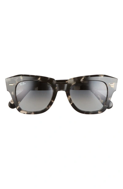 Ray Ban State Street 49mm Gradient Square Sunglasses In Gray Havana/ Grey Gradient