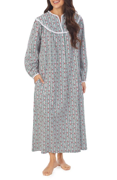 Lanz Of Salzburg Tyrolean Flannel Nightgown In Hunter Print