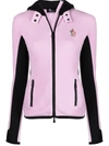Moncler Stretch Polar Fleece Logo Hoodie In Pink