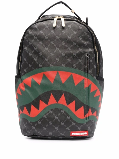 Sprayground Shark-teeth Print Backpack In Black