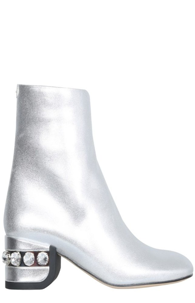 Nicholas Kirkwood Womens Silver Leather Ankle Boots