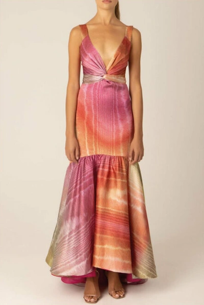 pink and green silk dress Pink Green Cactus Camo Slip Dress – Cedric Brown Collection main image 1