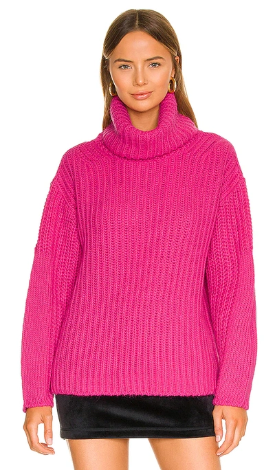 Essentiel Antwerp Antwerp - Pink Chunky Ribbed Turtleneck Sweater