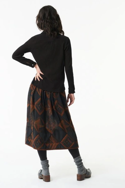 Antik Batik Delphine Printed Wool Skirt In Black