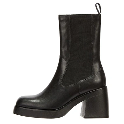 Vagabond Brooke Leather Chelsea Platform Boots In Black