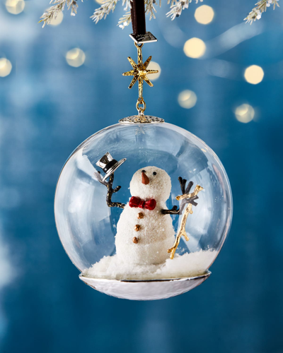 Michael Aram Snowman Globe Christmas Ornament In Silver