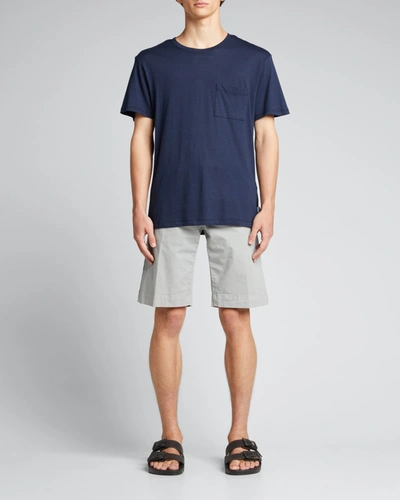 Onia Men's Cotton-modal Crew Pocket T-shirt In Blue