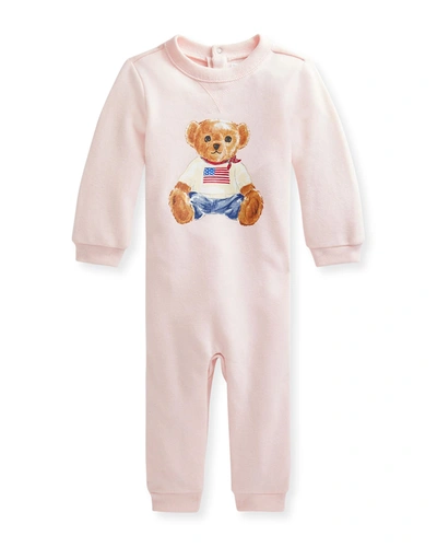 Polo Ralph Lauren Kids' Girl's Polar Bear Coverall In Delicate Pink