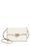 Valentino Garavani Small Rockstud Leather Shoulder Bag In I16 Light Ivory