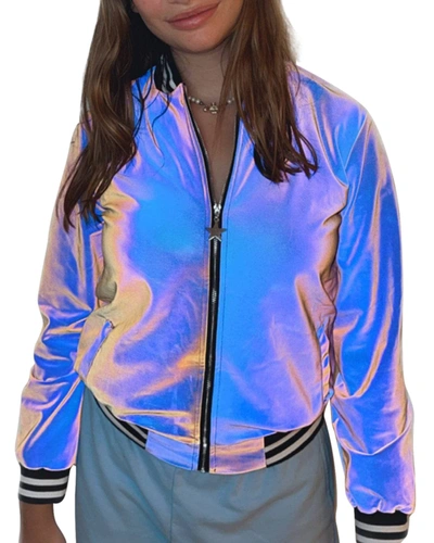 Lola + The Boys Kids' Girl's Holographic Bomber Jacket In Miscellaneous