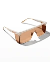 Dior Men's Club M1u Shield Sunglasses In 25y Ivory