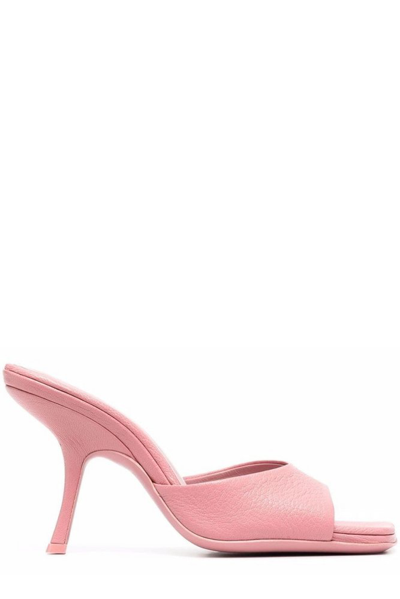 By Far Grained Leather Mora Sandals In Pink