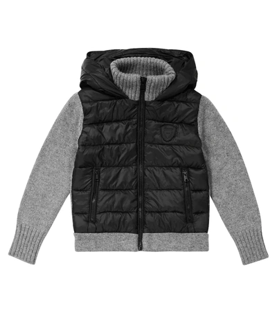 Bonpoint Kids' Timeo Padded-panel Knitted Jacket In Noir